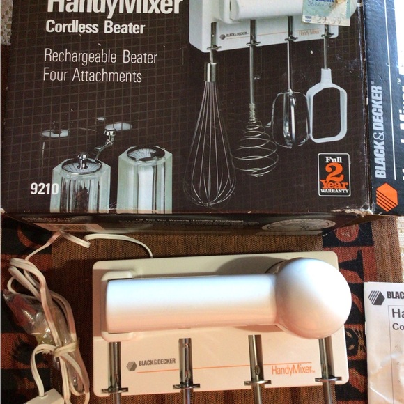 black and decker Kitchen Black And Decker Vintage Handy Mixer Cordless Beater In Original